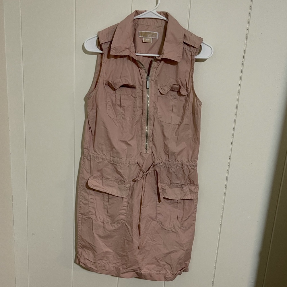 Michael Kors Pink Sleeveless Cargo Dress Size Med